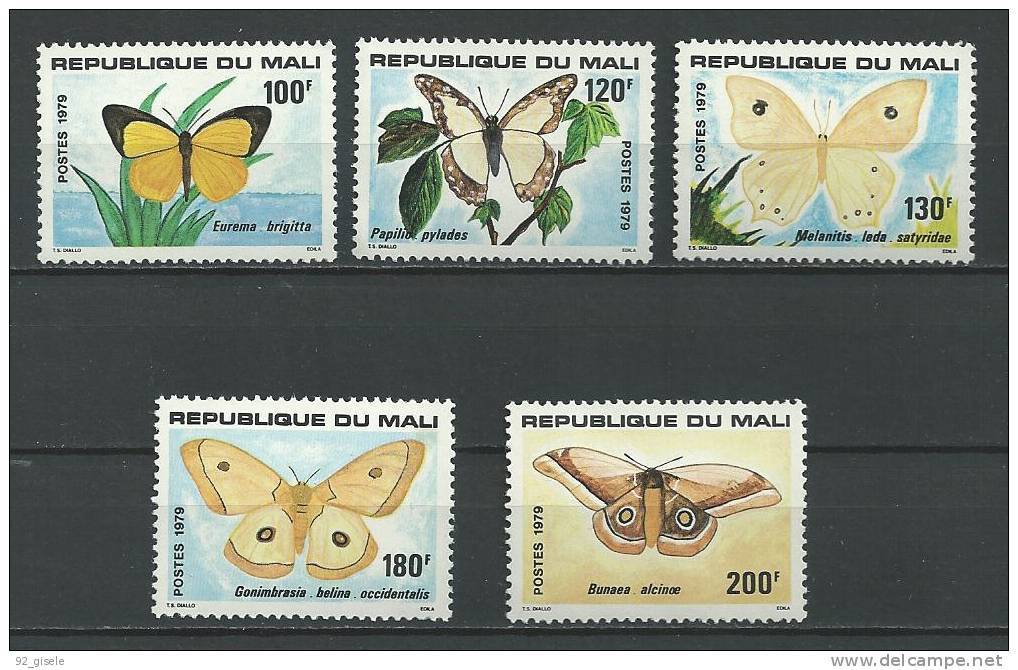 Mali YT 349 à 353 " Papillons " 1979 Neuf** - Mali (1959-...)