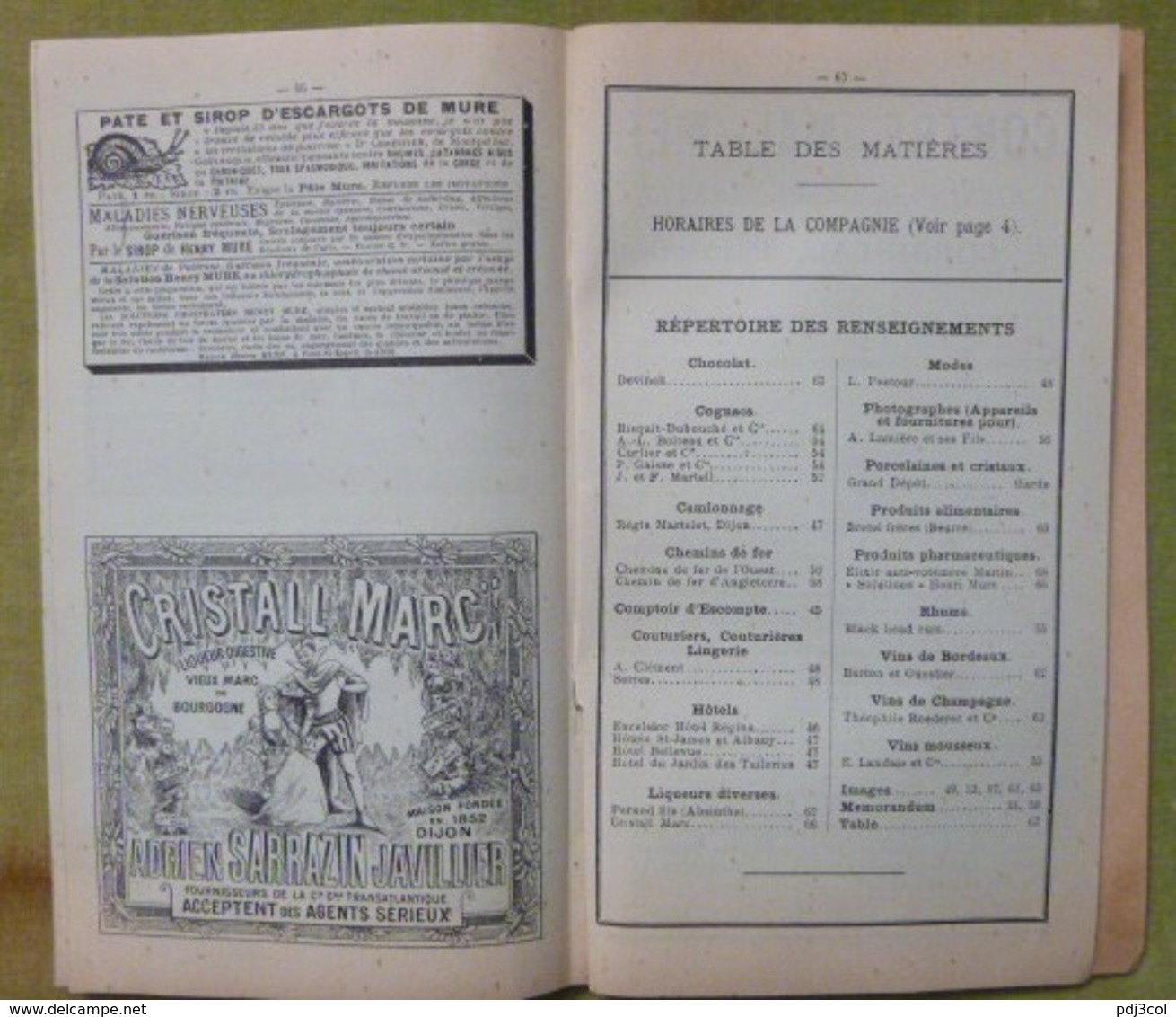 2 guides officiels Cie Gle Transatlantique - Méditerranée - mai-juin 1903 et Juillet-Aout 1910