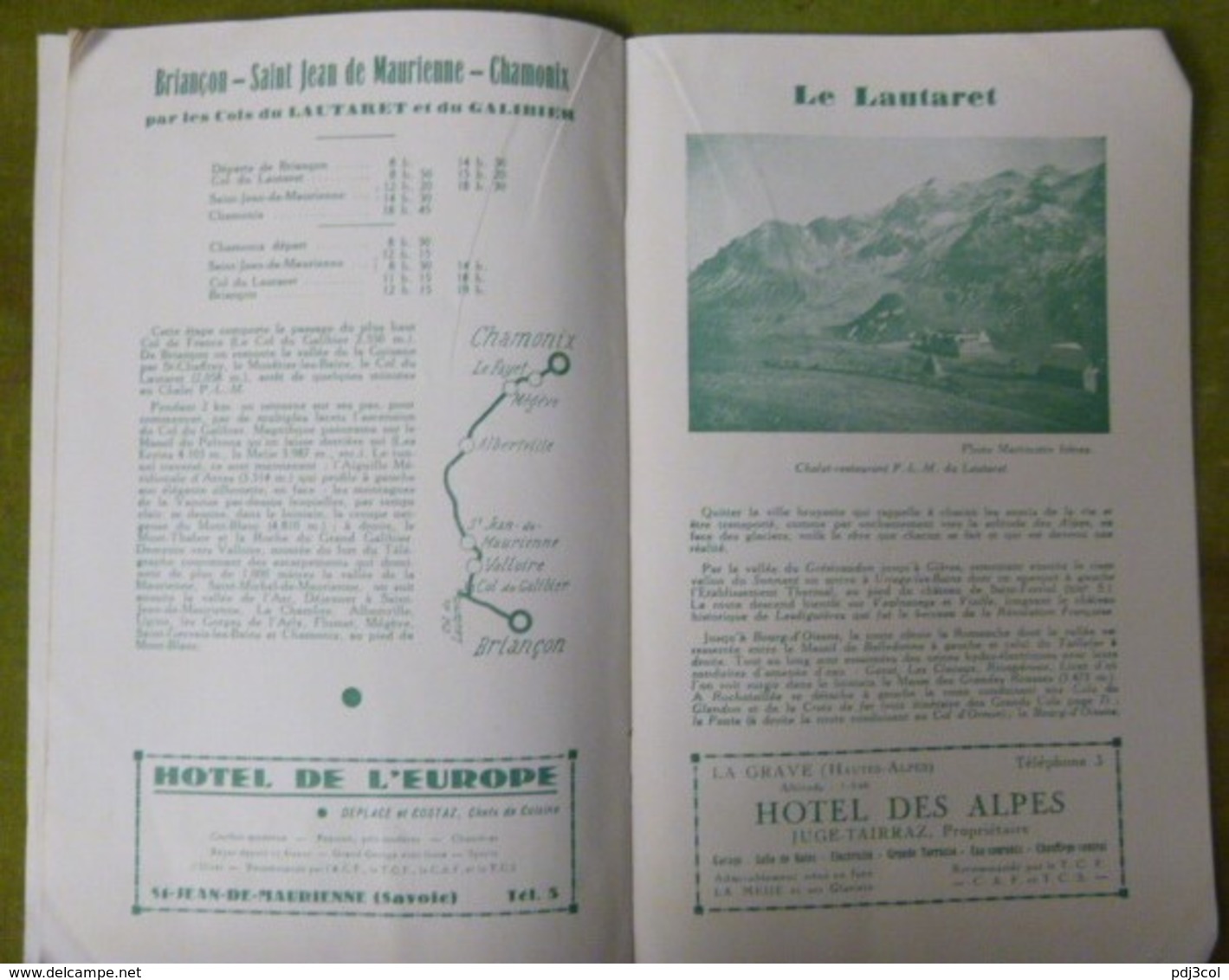 Guide Des Autocars PLM 1935 - Société ATAM, Nice Et TRAFFORT à Grenoble - - Tourisme