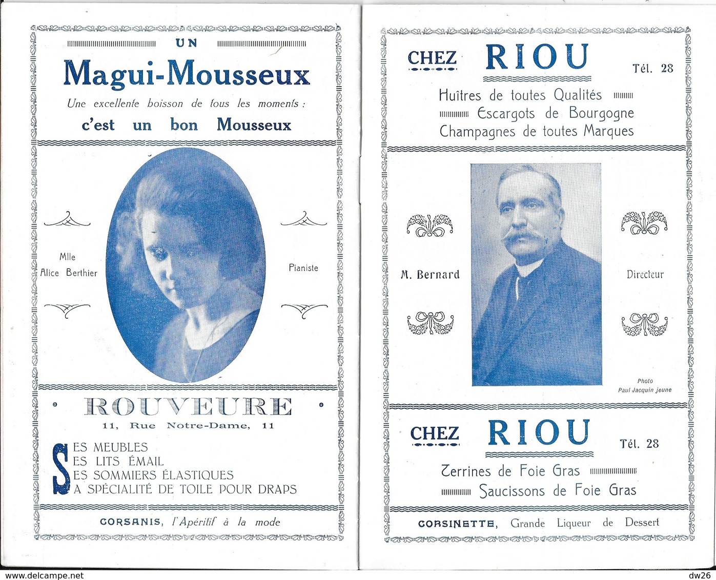 Ville De Valence - Programme Officiel De L'Opéra Municipal, Saison 1925-26 - Opérette: P.L.M., Artistes - Programme