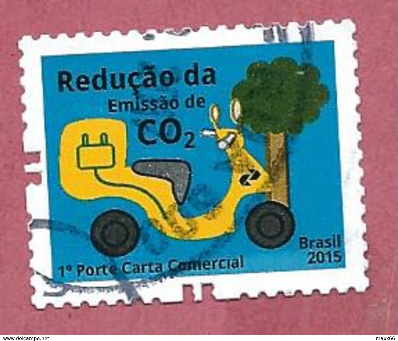 BRASILE USATO 2015 - SOSTENIBILITA - Reducing CO2 Emissions - 1° St. No Facciale - Michel BR 4245 - Used Stamps