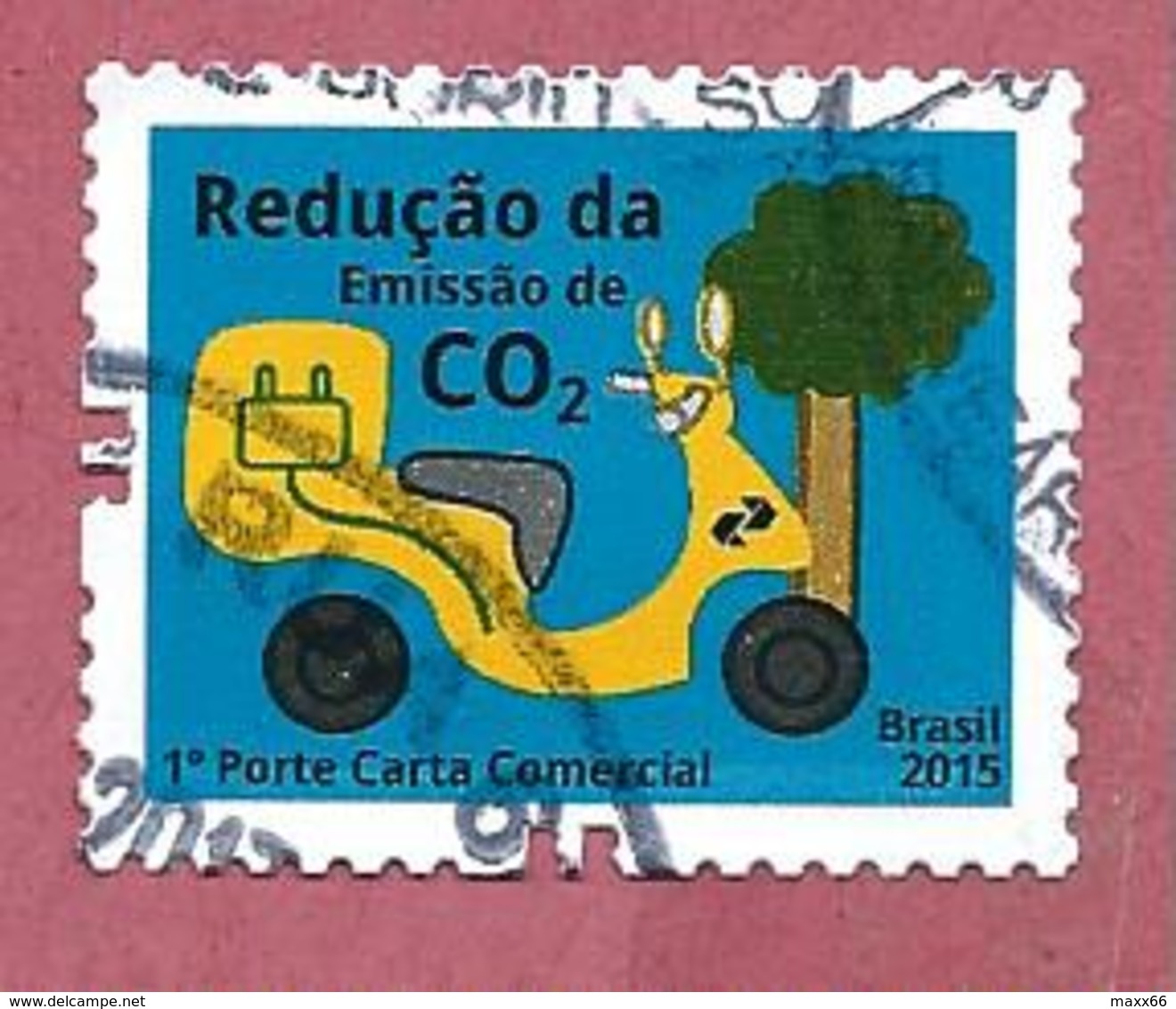 BRASILE USATO 2015 - SOSTENIBILITA - Reducing CO2 Emissions - 1° St. No Facciale - Michel BR 4245 - Used Stamps