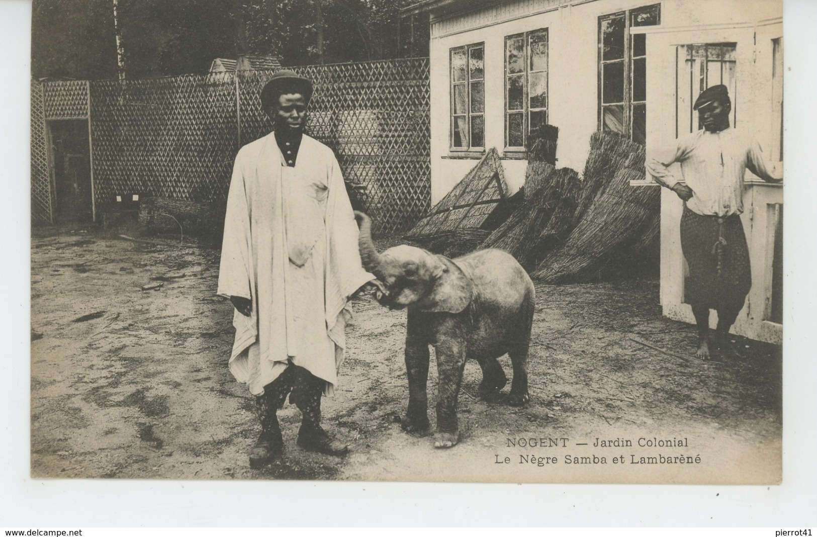 ETHNIQUES ET CULTURES - AFRIQUE - Jardin Colonial De NOGENT SUR MARNE - Le Nègre SAMBA Et L'Eléphant LAMBARÈNÉ - Afrique