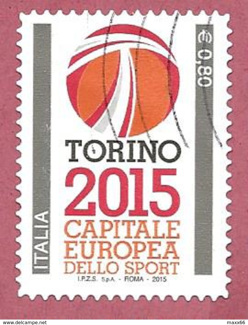 ITALIA REPUBBLICA USATO - 2015 - Torino Capitale Europea Dello Sport 2015 - € 0,80 - S. 3547 - 2011-20: Oblitérés