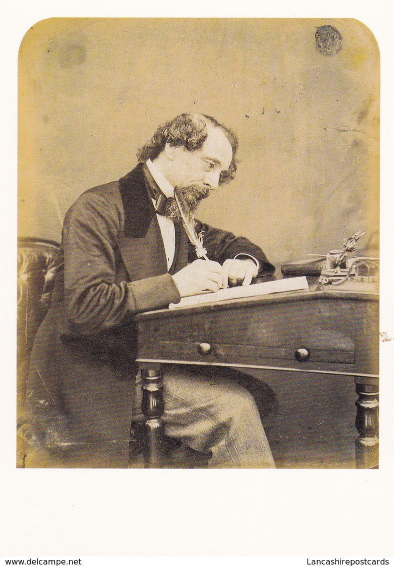 Postcard Charles Dickens By Herbert Watkins Albumen Print Now Printed [ National Portrait Gallery ] My Ref  B23242 - Other & Unclassified