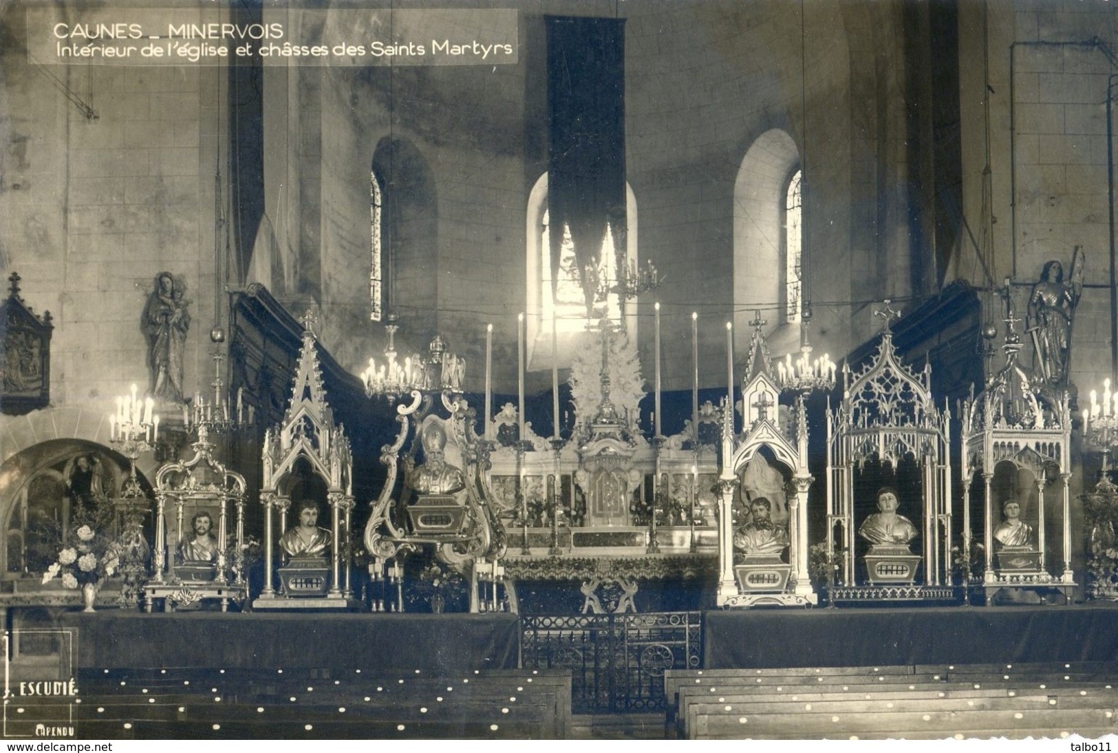 11 - Caunes Minervois - Intérieur De L'eglise Et Chasses Des Saints Martyrs - Autres & Non Classés