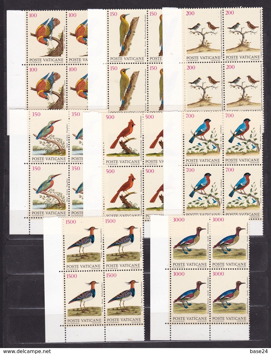 1989 Vaticano Vatican ECOLOGIA, UCCELLI  ECOLOGY, BIRDS  4 Serie Di 8v. Quartina MNH** Bl.4 - Autres & Non Classés