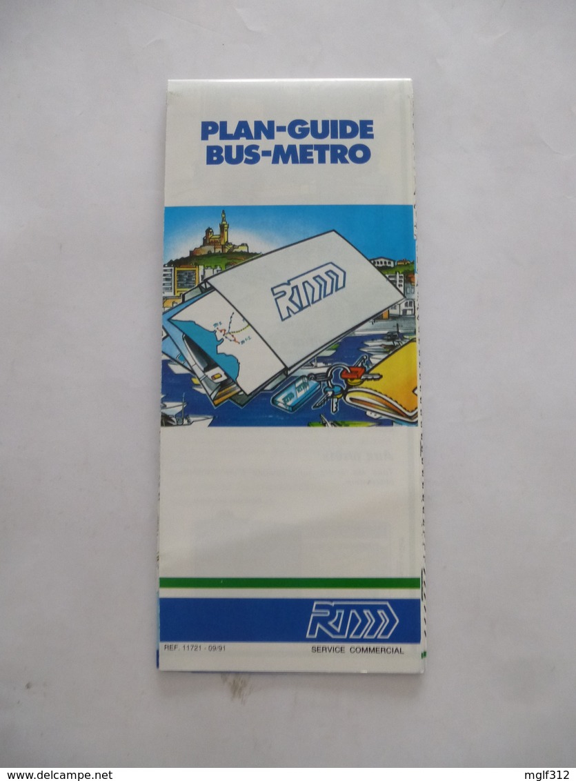 MARSEILLE (13) : PLAN GUIDE BUS METRO - Septembre 1991 - Europe