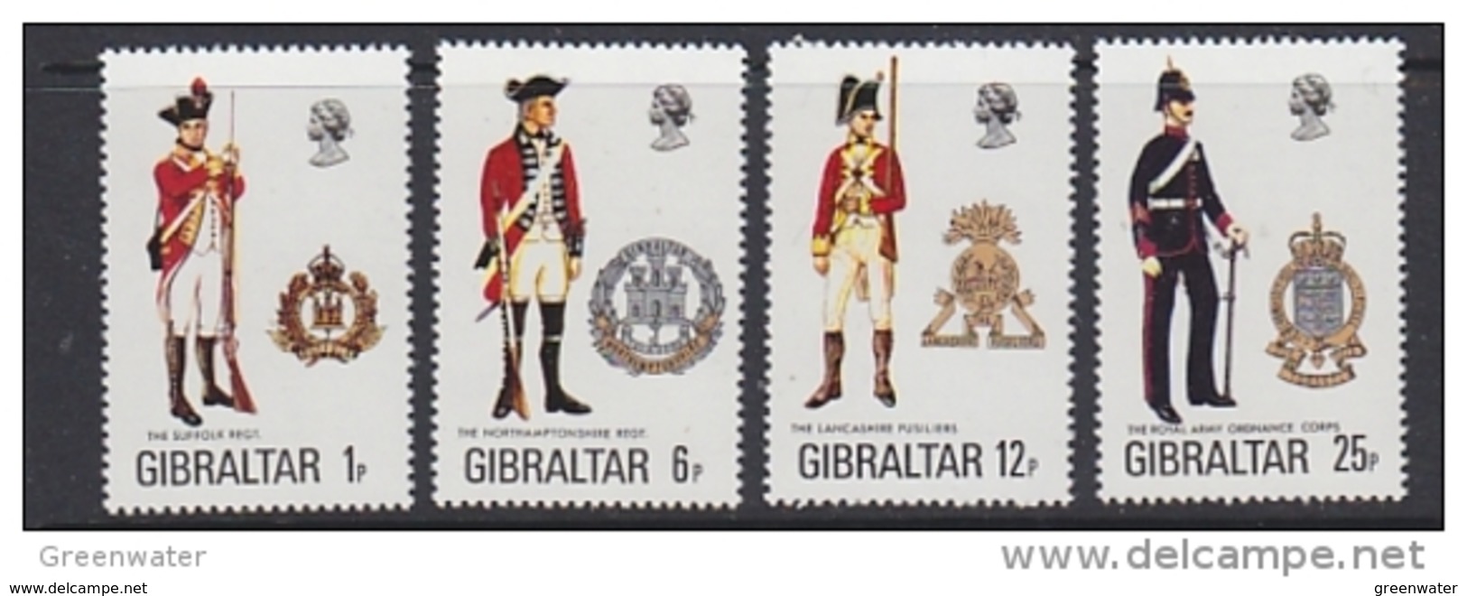 Gibraltar 1976 Uniforms 4v  ** Mnh (41449D) - Gibraltar