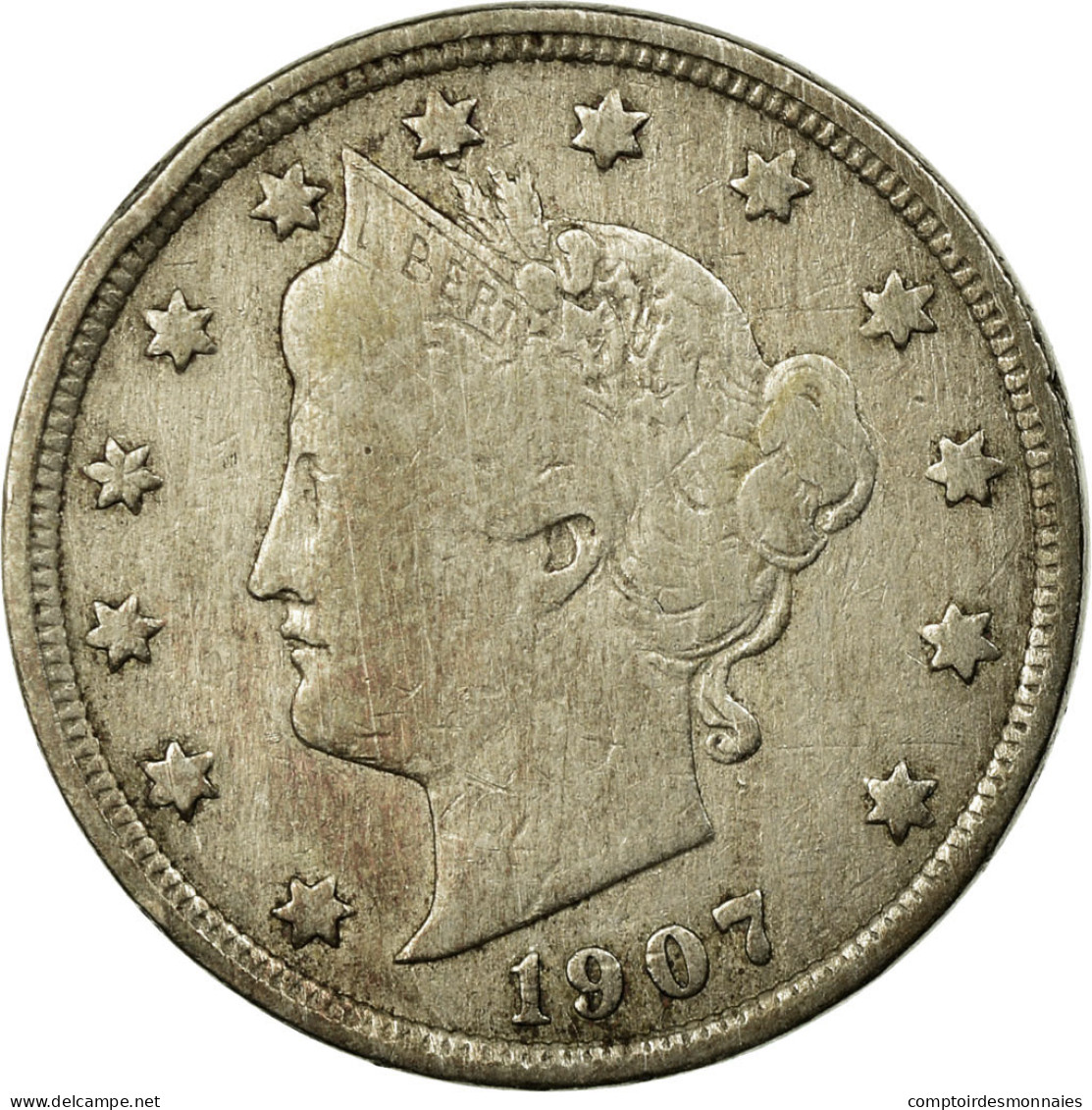 Monnaie, États-Unis, Liberty Nickel, 5 Cents, 1907, U.S. Mint, Philadelphie - 1883-1913: Liberty (Libertà)