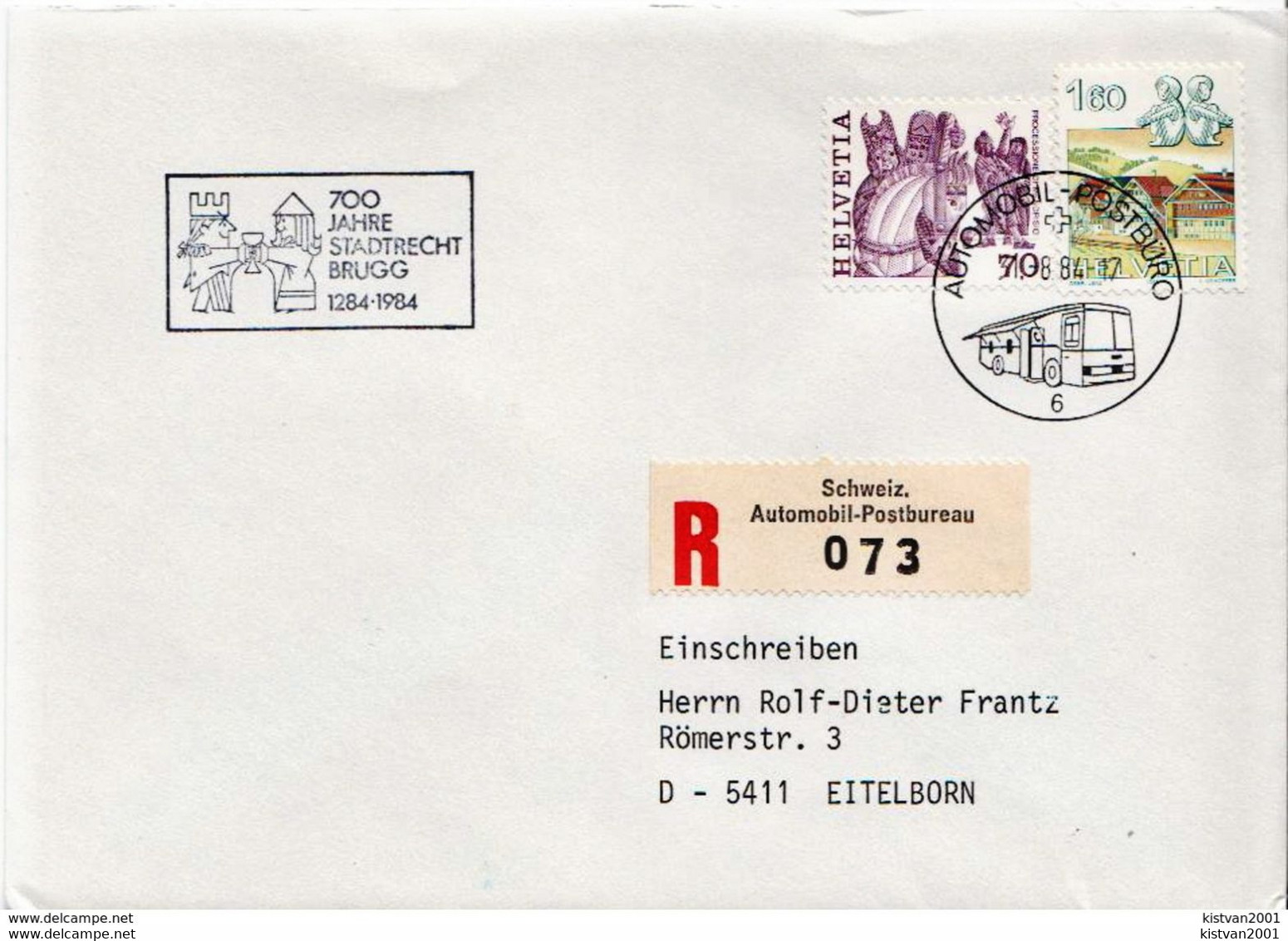 Postal history: Switzerland registered cover with Geneve Salon de l'Auto cancel 1988 and 18 more covers