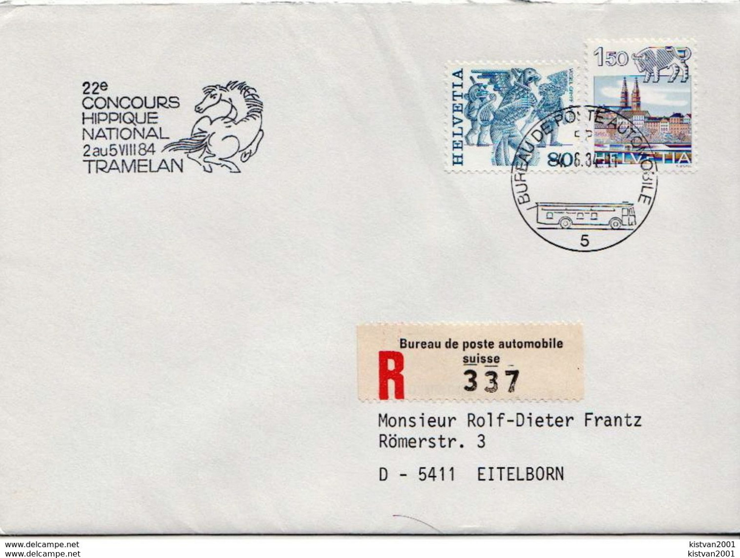 Postal history: Switzerland registered cover with Geneve Salon de l'Auto cancel 1988 and 18 more covers