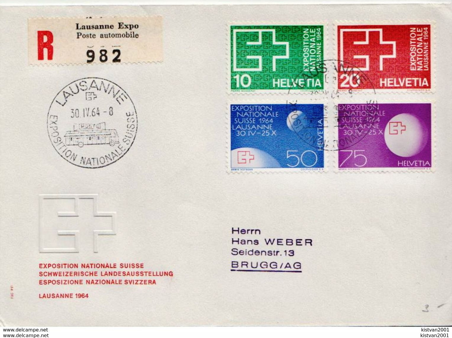 Postal history: Switzerland registered cover with Geneve Salon de l'Auto cancel 1988 and 18 more covers