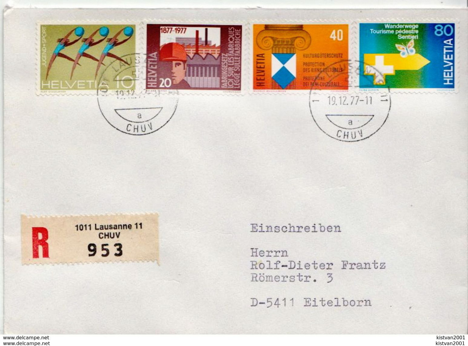 Postal history: Switzerland registered cover with Geneve Salon de l'Auto cancel 1988 and 18 more covers