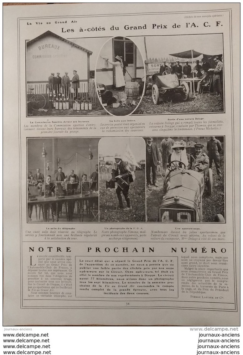 1908 COURSES AUTOMOBILE GRAND PRIX DE L&acute;A . C . F CIRCUIT DE DIEPPE - GOLF DE LA BOULIE - GP DE L&acute; U. V. F - Autres & Non Classés