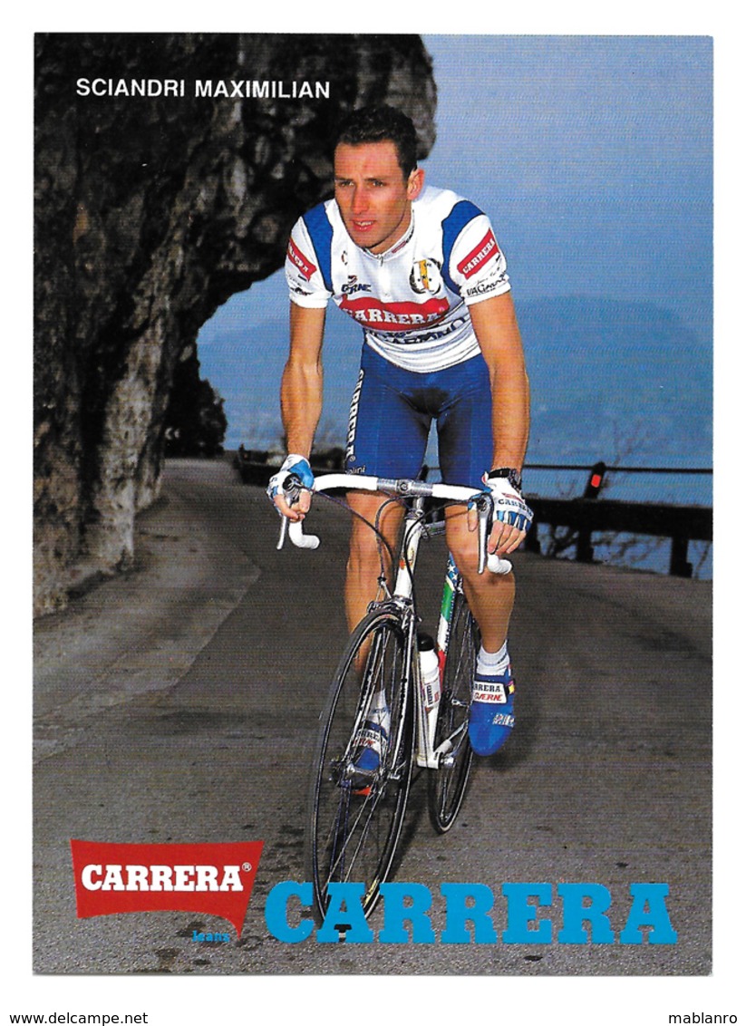 CARTE CYCLISME MASSIMILIAN SCIANDRI TEAM CARRERA 1991 - Cyclisme