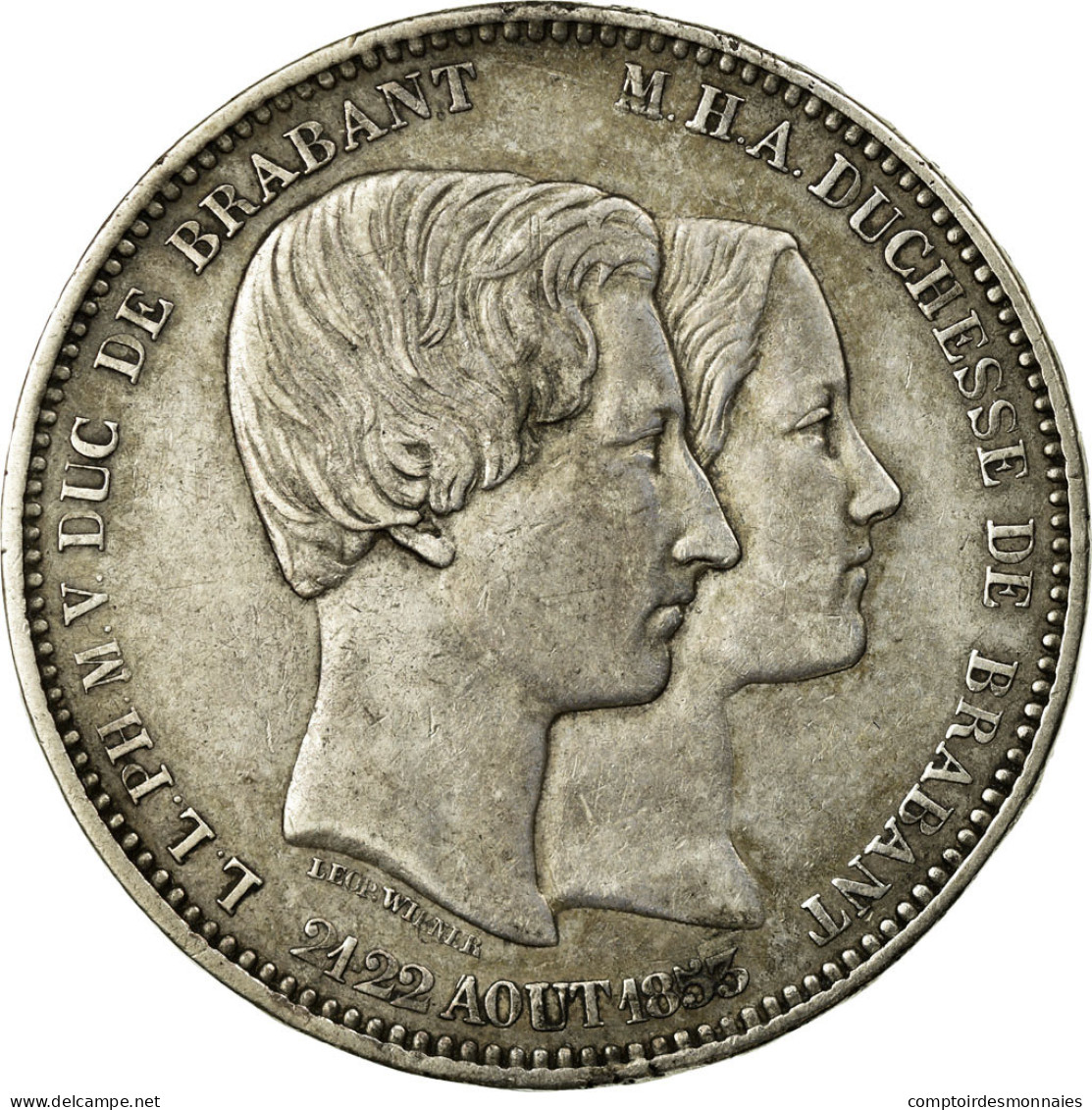 Monnaie, Belgique, Leopold I, 5 Francs, 1853, TTB+, Argent, KM:2.1 - 5 Francs