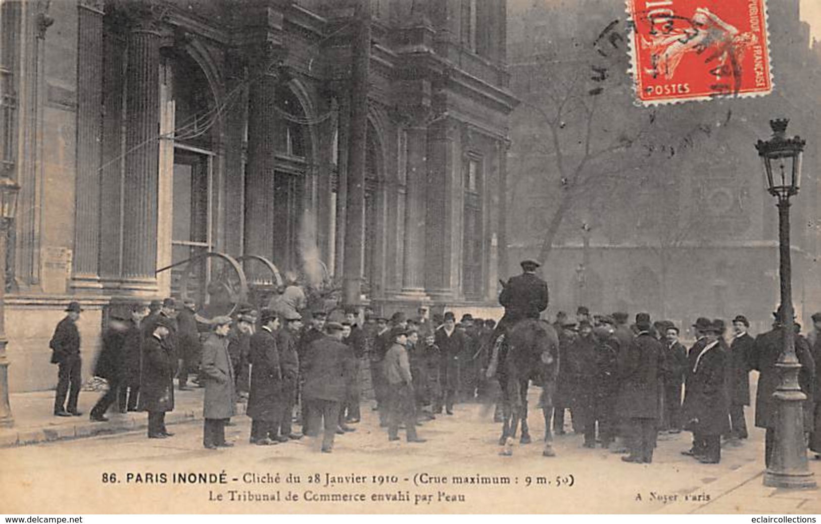 Paris      75004       1 Quai De La Corse. Le Tribunal De Commerce Pendant Les Inondations De 1910       (voir Scan) - Gesundheit, Krankenhäuser