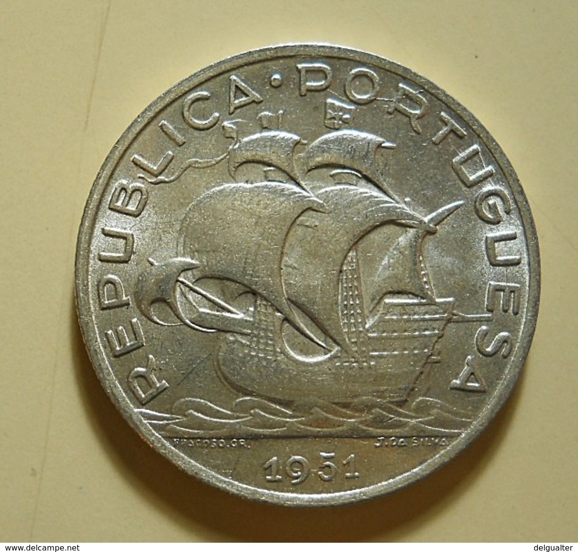 Portugal 5 Escudos 1951 Silver - Portugal