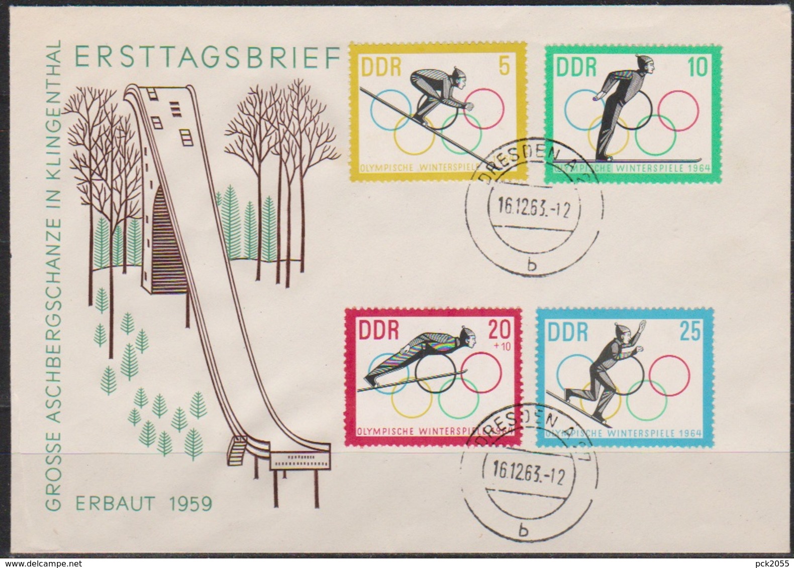 DDR FDC 1963 Nr.1000 - 1003 Olympische Winterspiele Innsbruck ( D 6439 )günstige Versandkosten - Autres & Non Classés