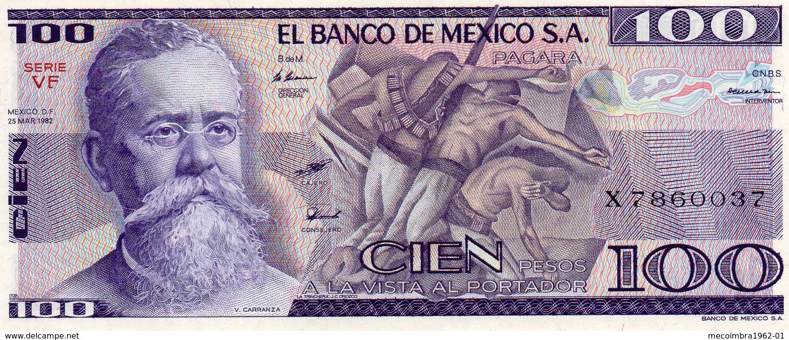 REPUBLIQUE DEL MEXICO / 100 PESOS  / EL BANCO DE MEXICO S.A. - México