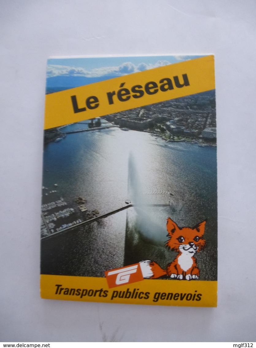 GENEVE - SUISSE : PLAN DU RESEAU Des TRANSPORTS PUBLICS GENEVOIS - Aout 1991 - Europe