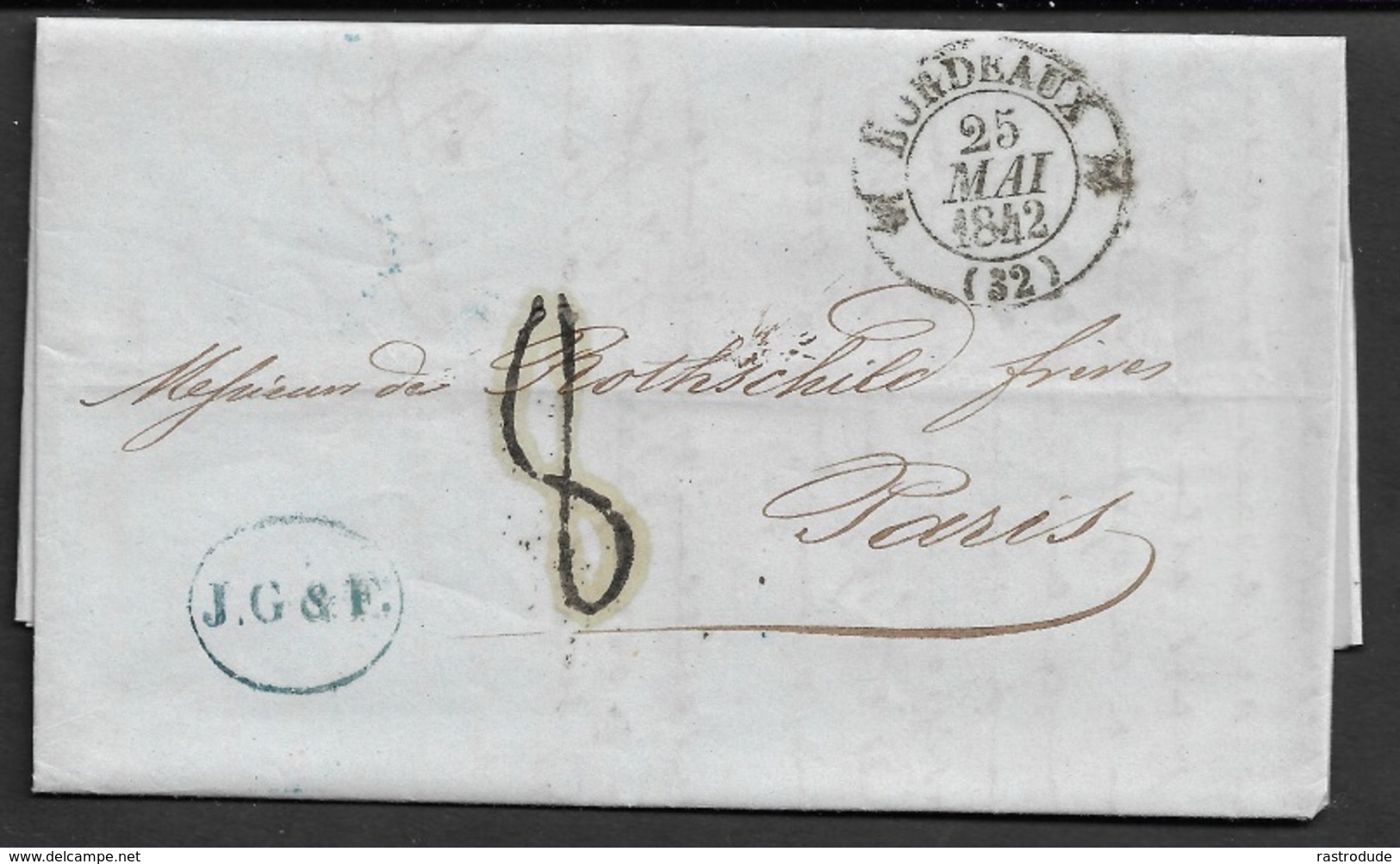 1842 LAC - BORDEAUX 25 MAI 42 A PARIS - ROTHSCHILD FRÈRES - 1801-1848: Précurseurs XIX