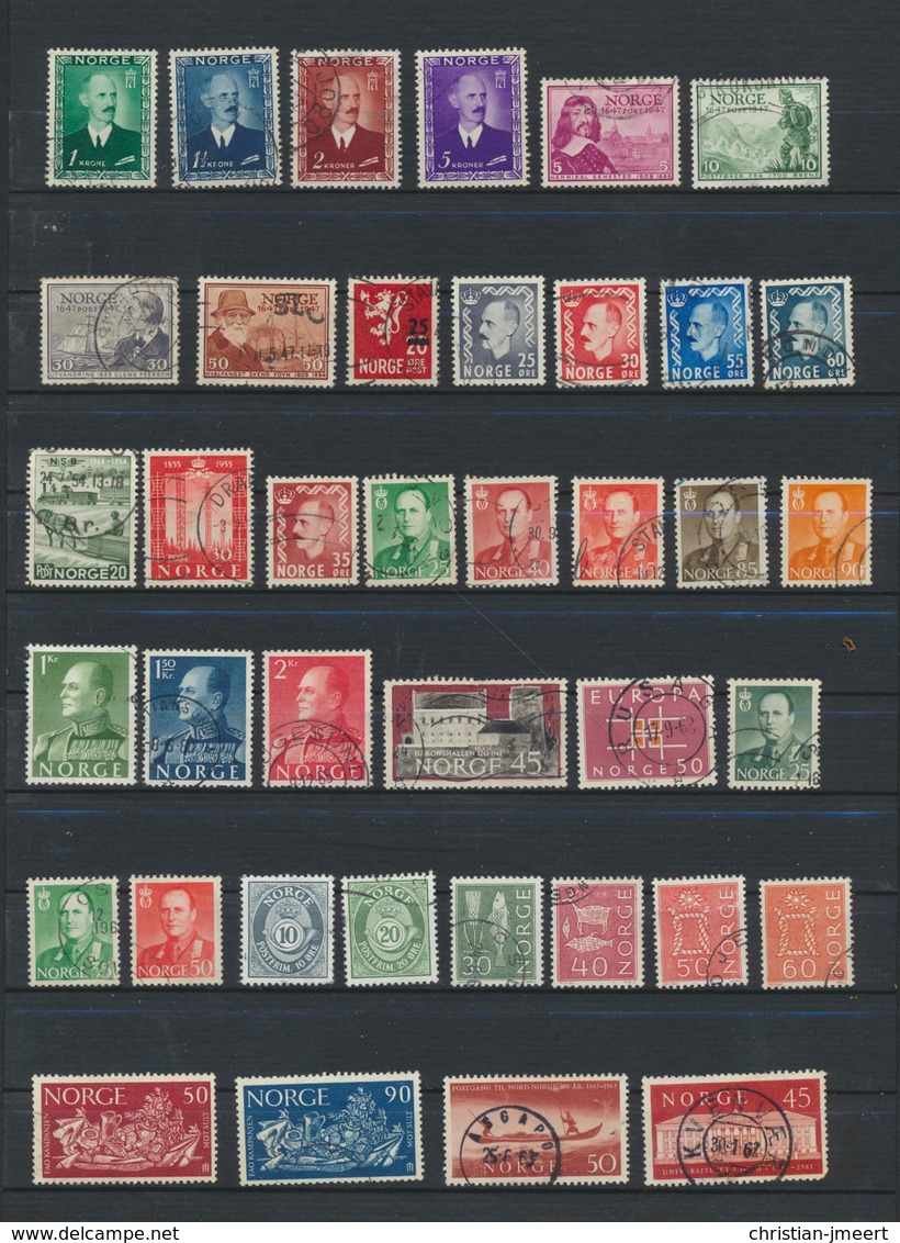 Norvège Norway  Lot De 82 Timbres Oblitérés - Cachets à La Main - Collections