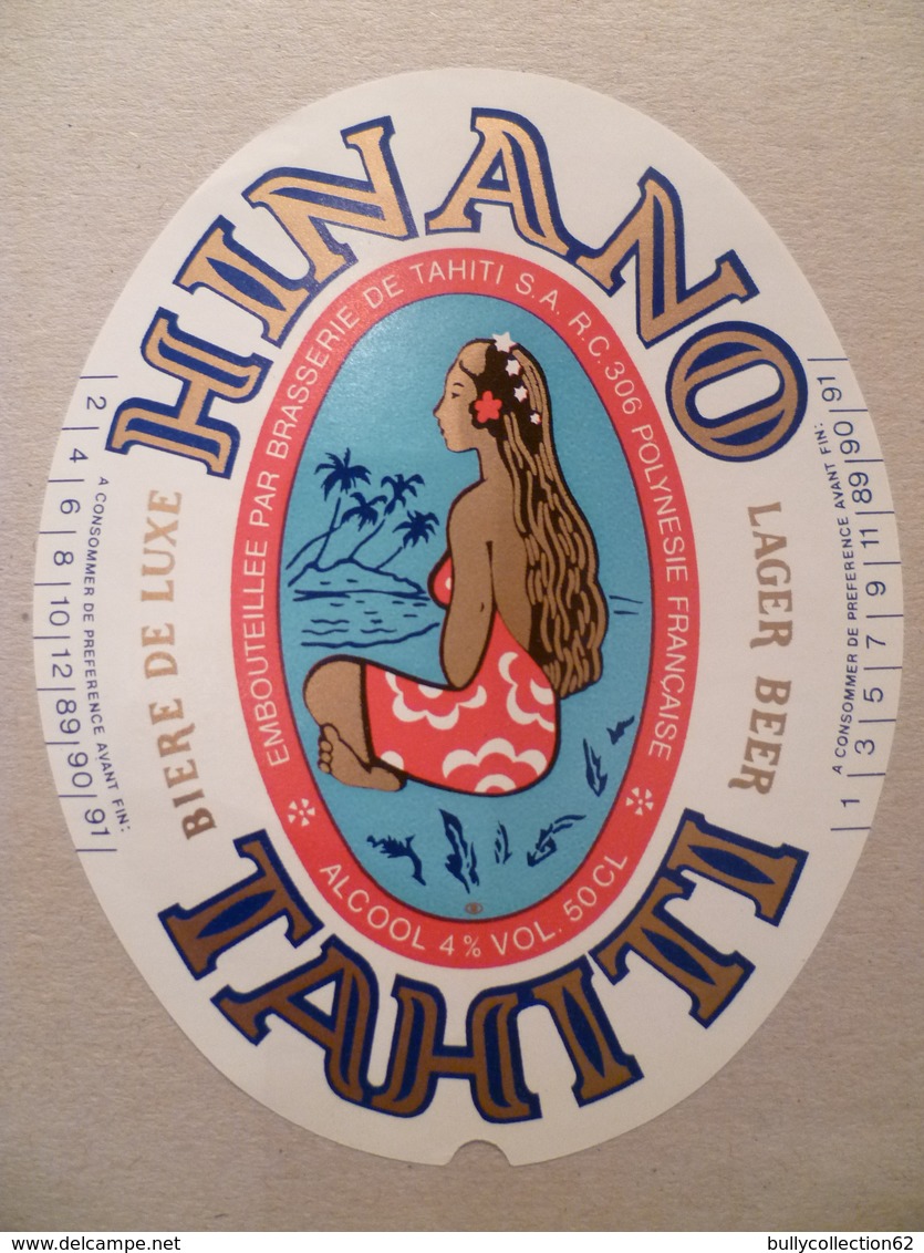 étiquette Ancienne Brasserie  HINANO TAHITI Polynésie Française - Bier