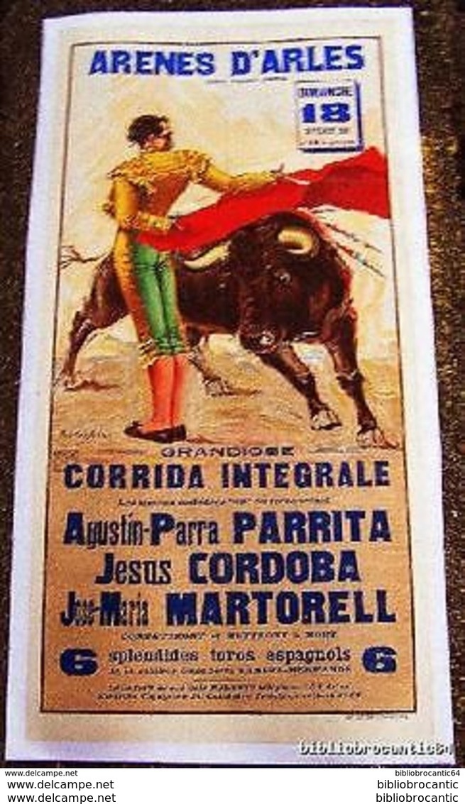 AFFICHE LITHO DE CORRIDA *ARENES D'ARLES*Empresa V. JORDA < Le 18 Septembre 1949 (Lithographie Ortéga, Valencia) - Lithographies