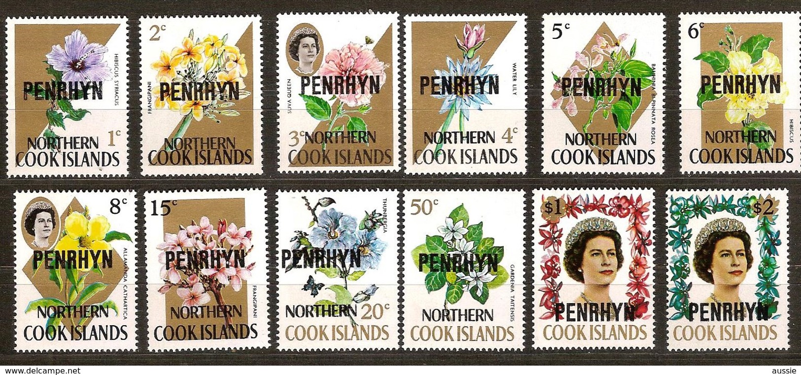 Penrhyn 1973 Yvertn° 27-38 *** MNH Cote 18,50 Euro Flore Bloemen Fleurs Flowers - Penrhyn