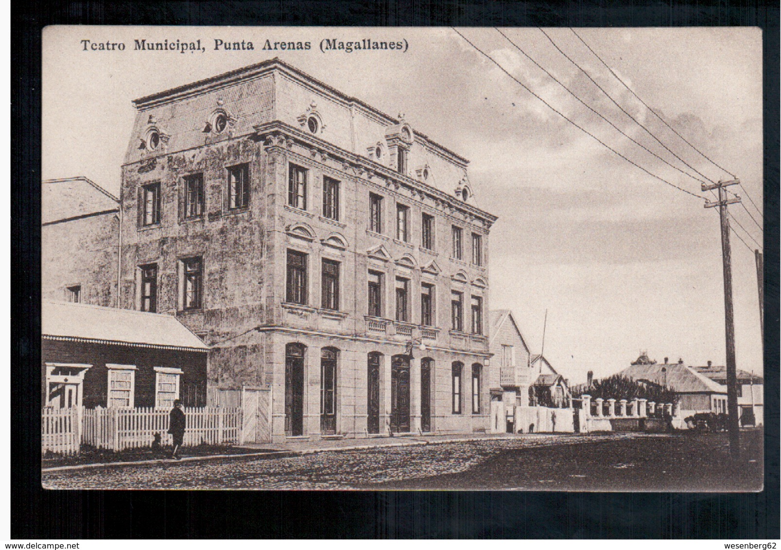CHILE Punta Arenas Teatro Municipal Ca 1920 OLD POSTCARD 2 Scans - Cile