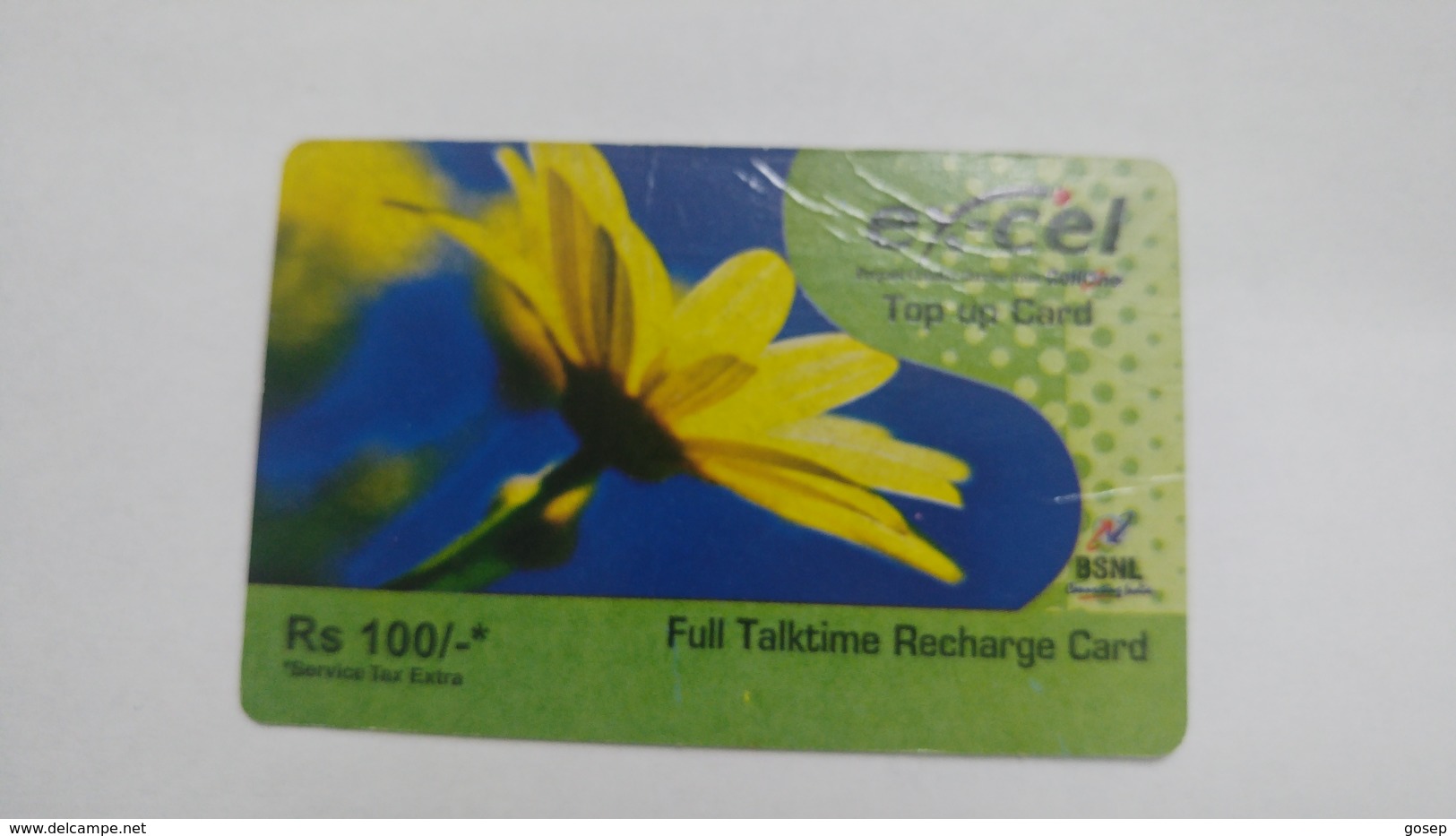 India-BSNL-ex-cel Recharge Card-(14a)-(rs.100)-(30.6.2008)-prepiad Card-used+1 Card Prepiad Free - India
