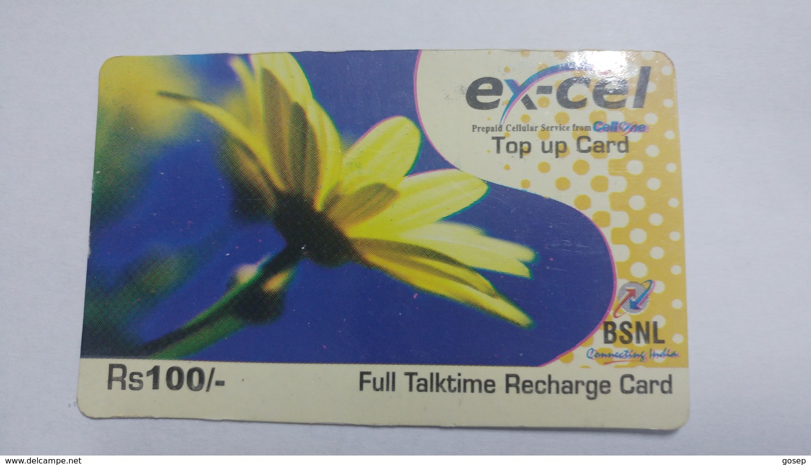 India-BSNL-ex-cel Recharge Card-(14c)-(rs.100)-(21.2.2008)-prepiad Card-used+1 Card Prepiad Free - Inde