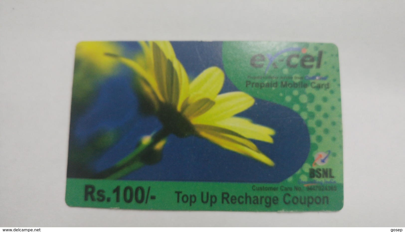 India-BSNL-ex-cel Recharge Card-(14e)-(rs.100)-(31.3.2009)-prepiad Card-used+1 Card Prepiad Free - India
