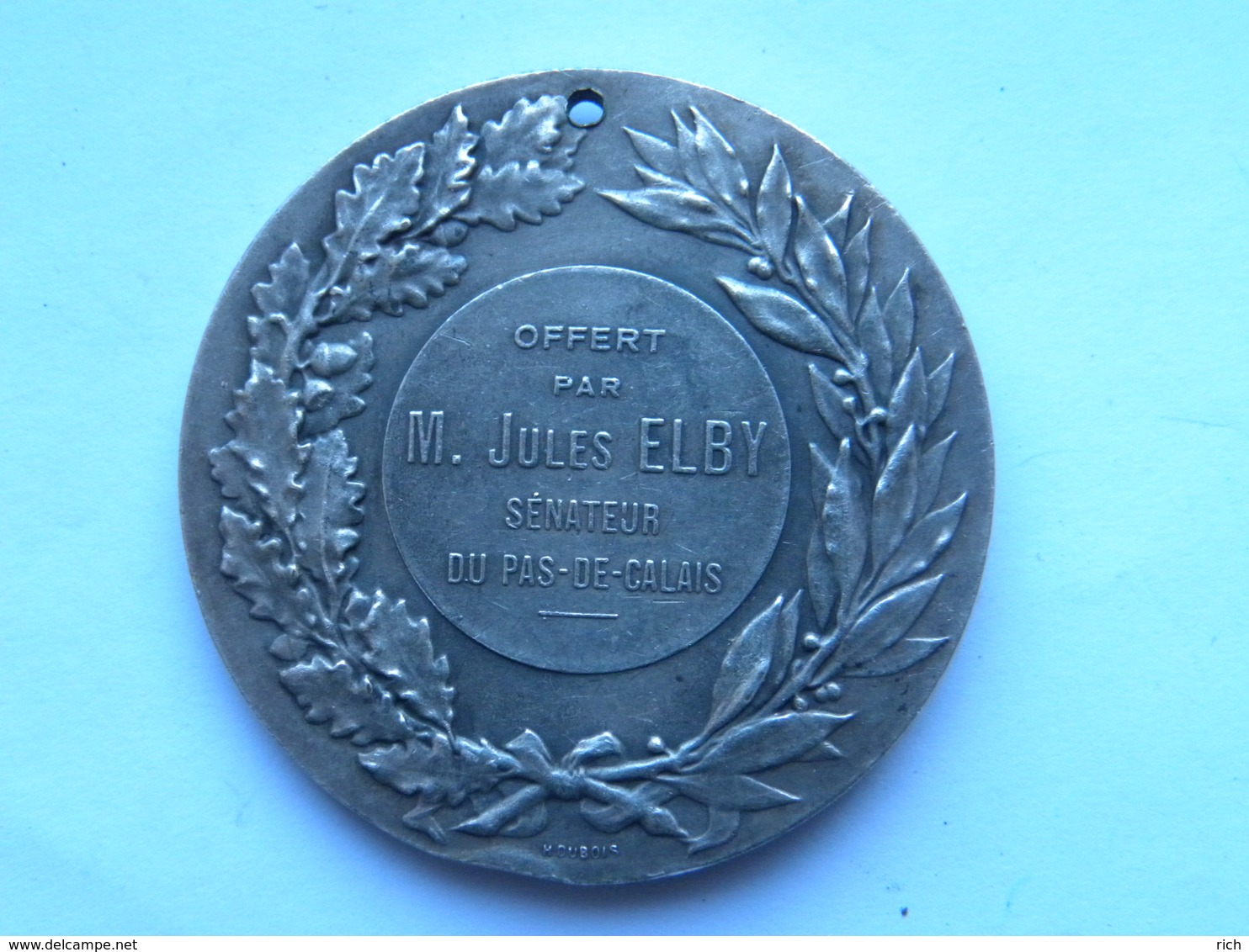 Médaille Bronze Argenté Diam 4,5 Cm - Graveur D DUPUIS Offert Par Jules Elby Sénateur Du Pas De Calais (1857-1933) - Avant 1871