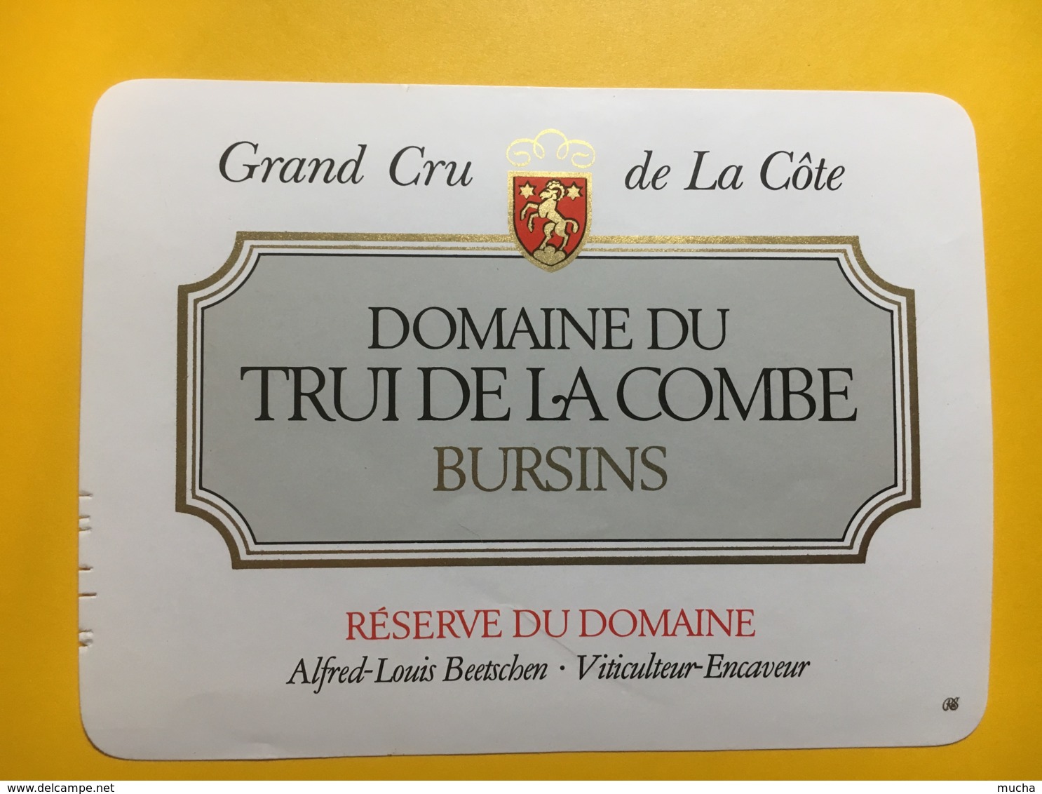 9102 - Domaine Du Trui De La Combe Bursins Alfred-Louis Beetschen Suisse2 étiquettes - Autres & Non Classés