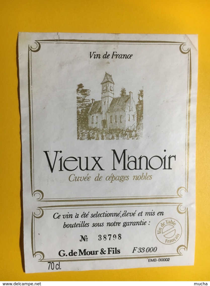 9106 - Vieux Manoir Vin De France Cuvée De Càpages Nobles - Autres & Non Classés