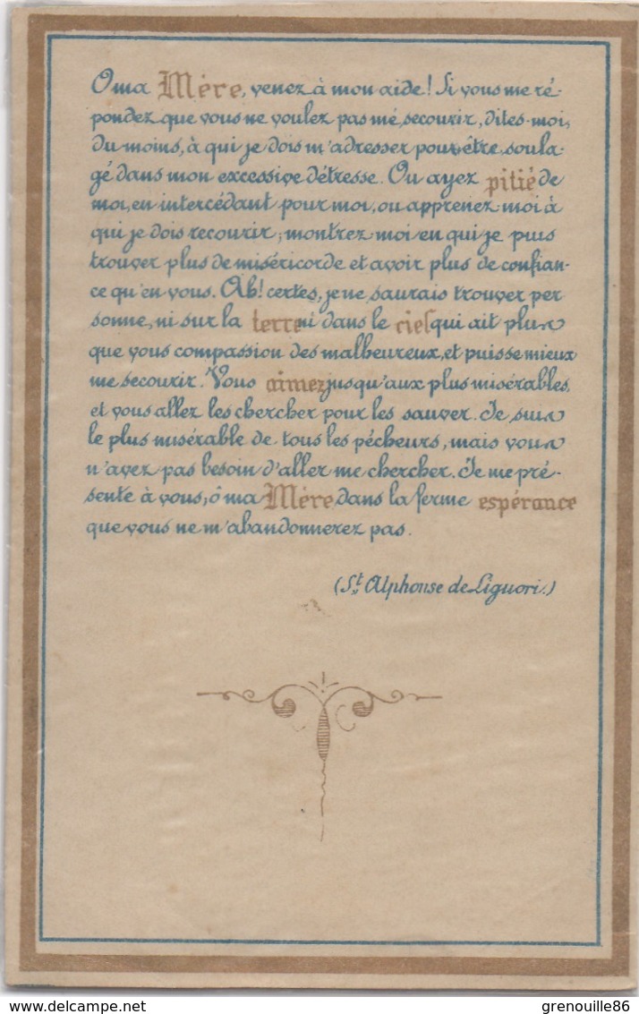 IMAGE PIEUSE "Salve Regina Mater Misericordiae" Ouvrante Avec Paroles De St Alphonse De Liguori - Images Religieuses