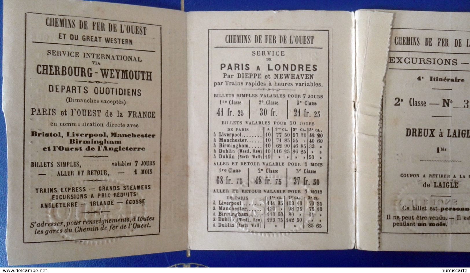 CHEMINS DE FER DE L OUEST - Excursions Sur Les Côtes De Normandie Et En Bretagne - 1883 - Europe