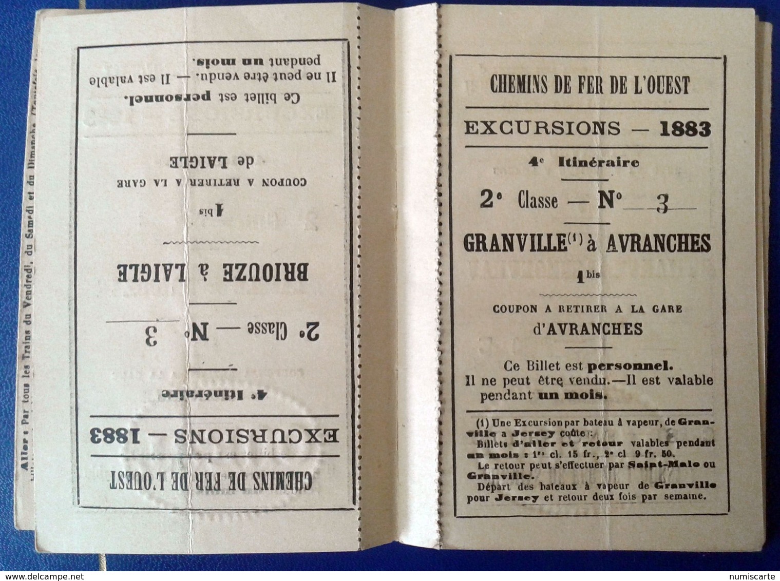 CHEMINS DE FER DE L OUEST - Excursions Sur Les Côtes De Normandie Et En Bretagne - 1883 - Europa