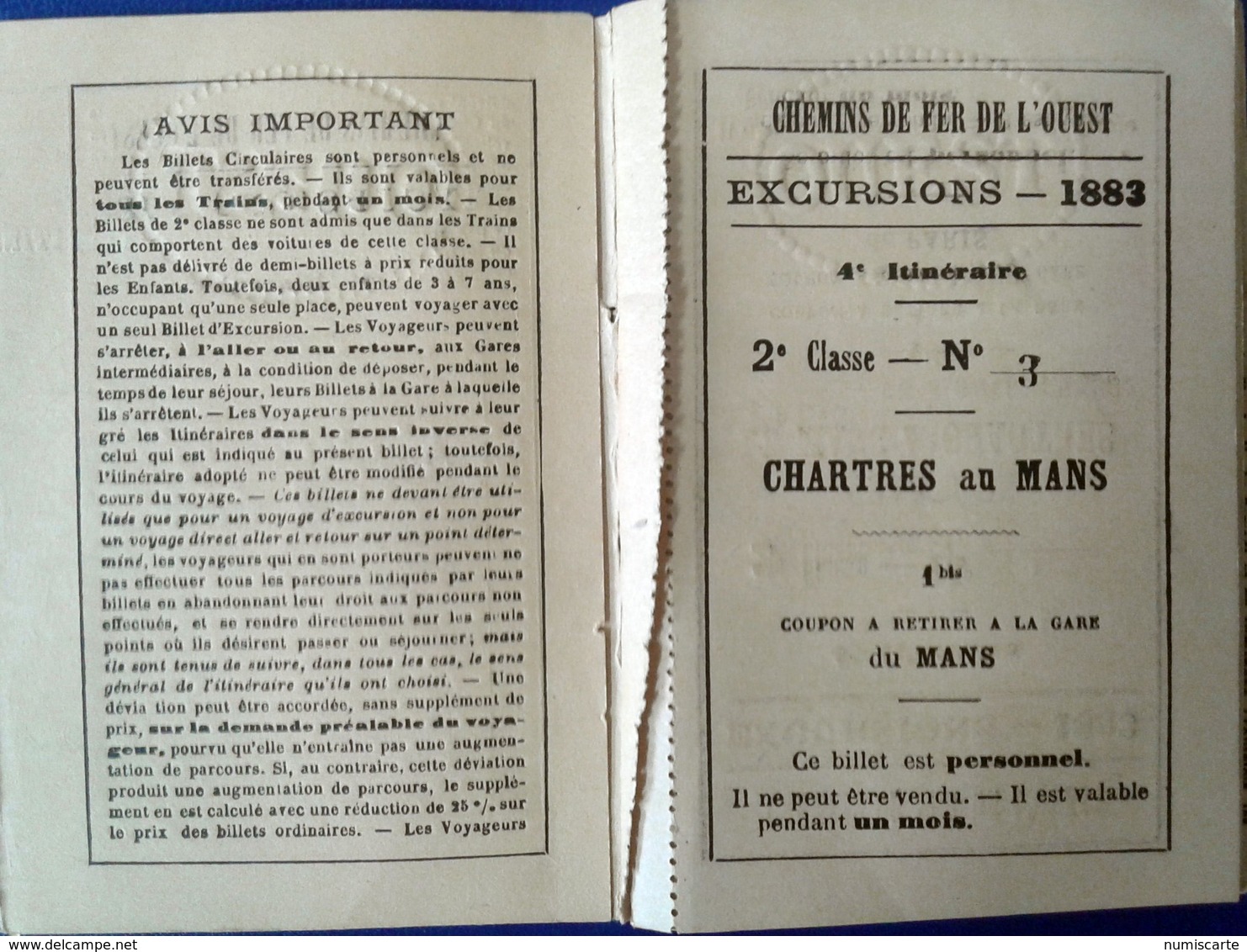 CHEMINS DE FER DE L OUEST - Excursions sur les Côtes de Normandie et en Bretagne - 1883
