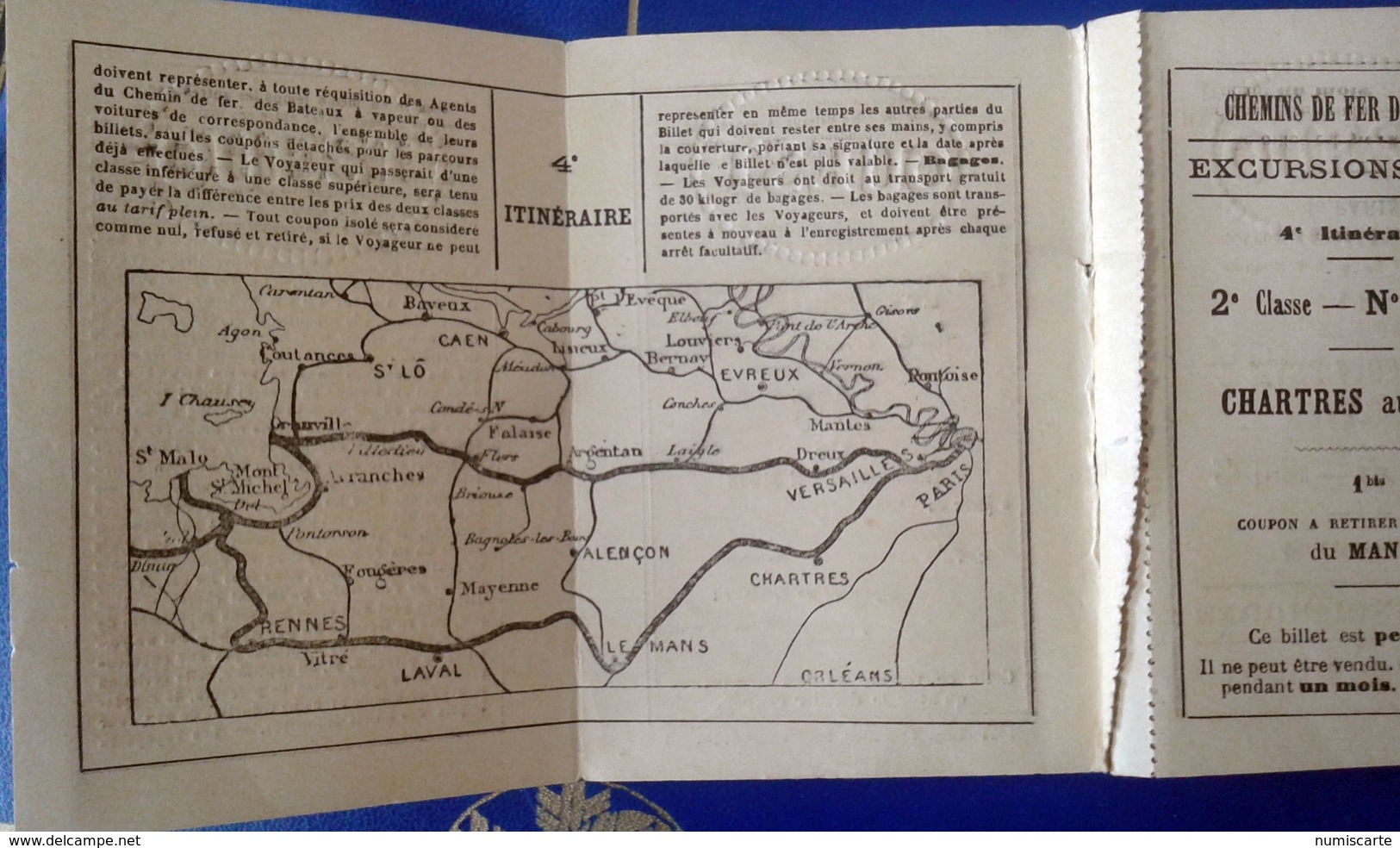 CHEMINS DE FER DE L OUEST - Excursions sur les Côtes de Normandie et en Bretagne - 1883