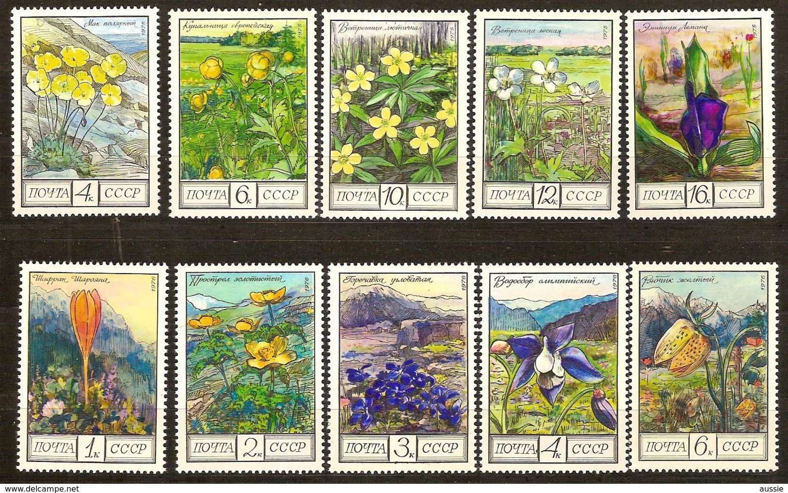 Russia Rusland Russie 1975 1976 Yvertnr 4210-14 Et 4313-16 *** MNH Cote 3,80 Euro Flore Fleurs Bloemen - Neufs