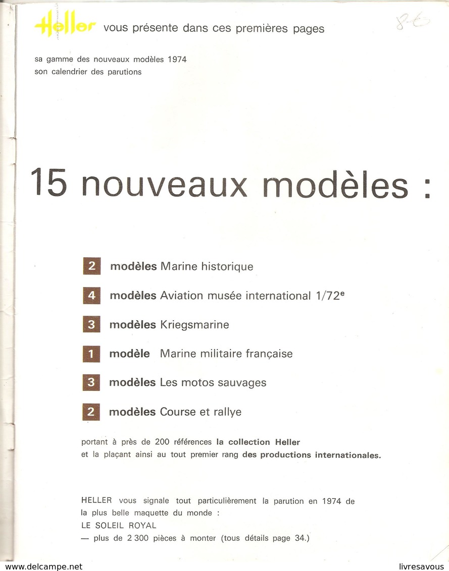 Heller Vous Présente Dans Ces Prémières Pages Sa Gamme Des Nouveaux Modèles 1974 - Modellbau