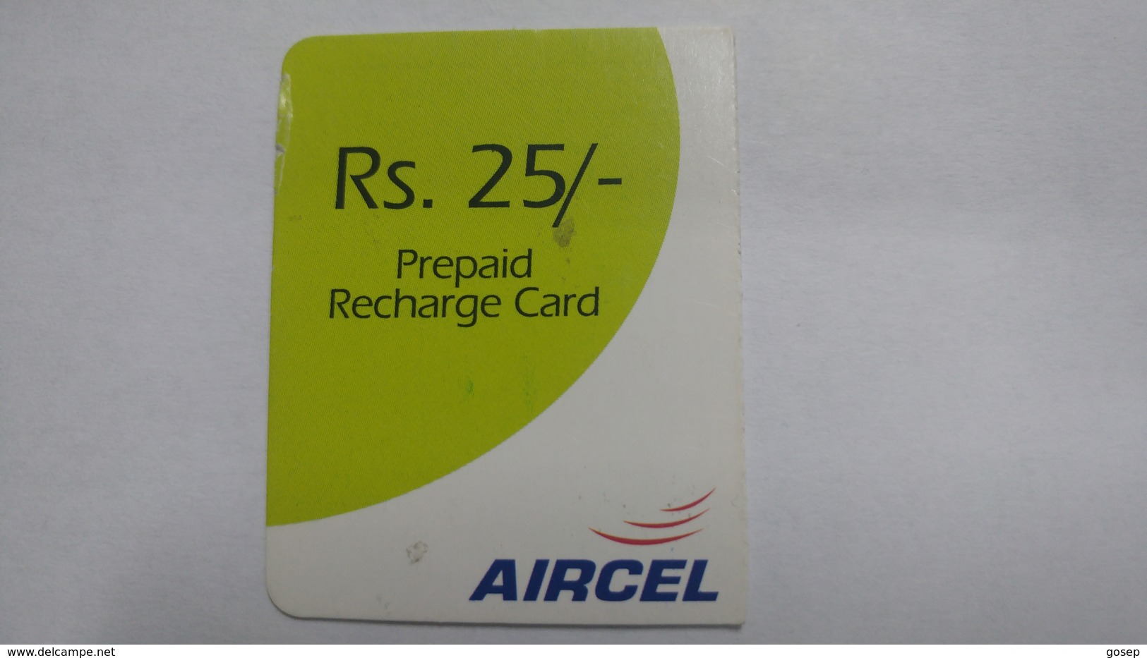 India-AIRCEL-prepiad Recharge Card-(19a)-(rs.25)-(1/6/2008)-prepiad Card-used+1 Card Prepiad Free - India