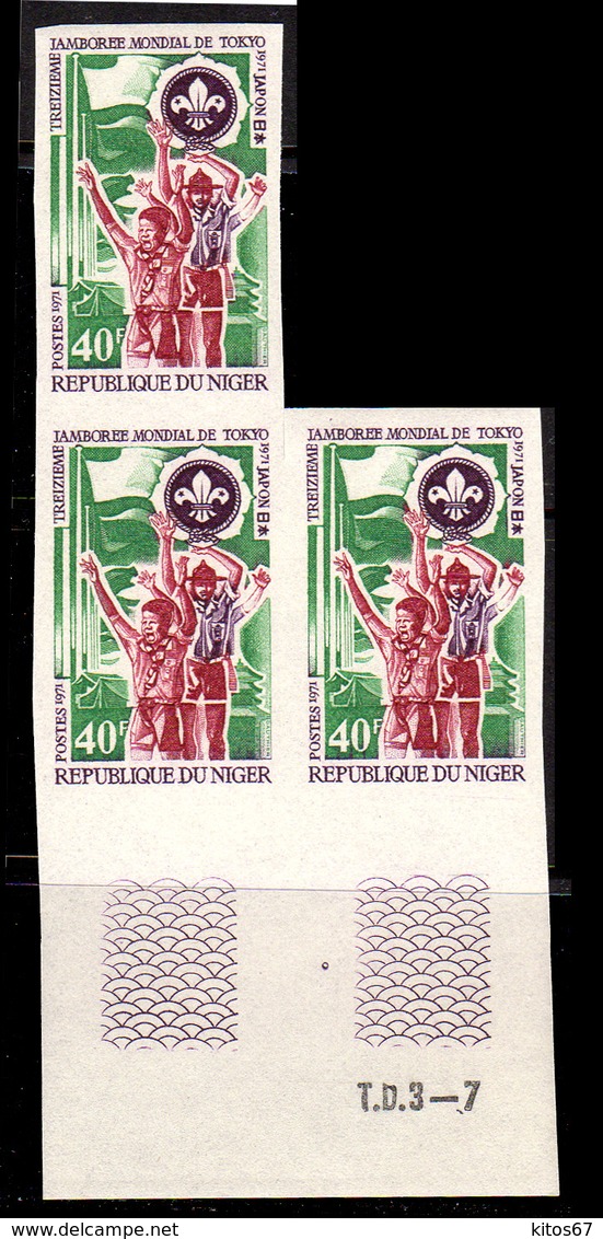 Scoutisme Jamboree Mondiale De Tokyo YT 245** 248** Non Dentelé Imperf MNH - Níger (1960-...)