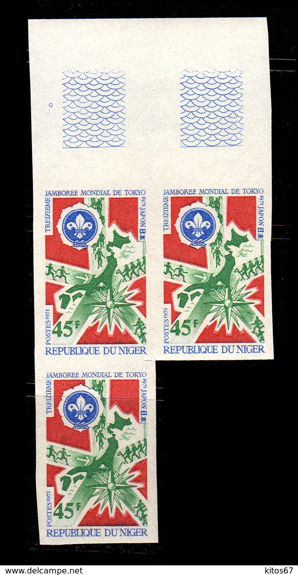 Scoutisme Jamboree Mondiale De Tokyo YT 245** 248** Non Dentelé Imperf MNH - Níger (1960-...)