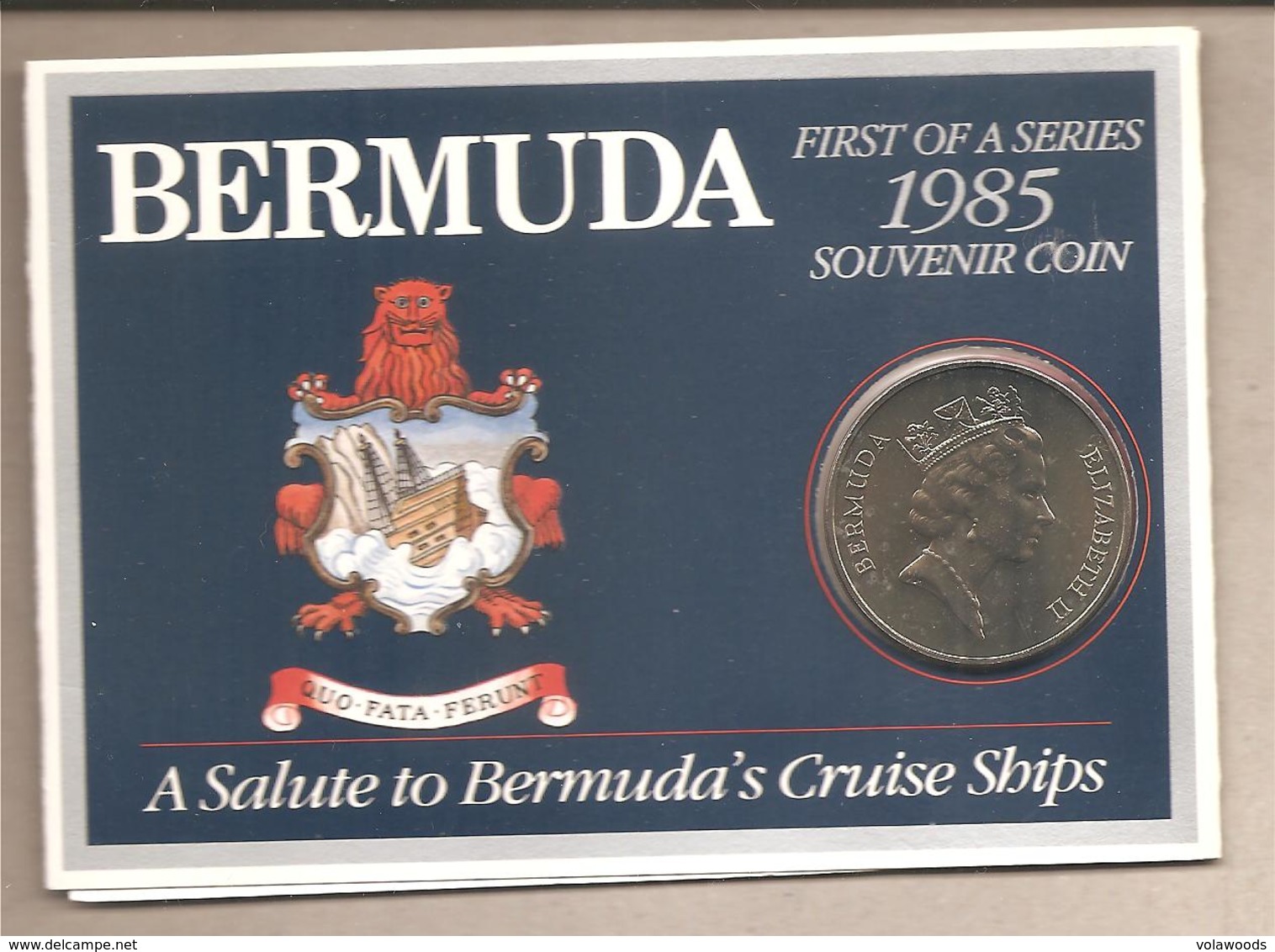 Bermuda - Moneta FdS Da 1 Dollaro In Folder Della Bermuda's Cruise Ships - 1985 - Bermudas