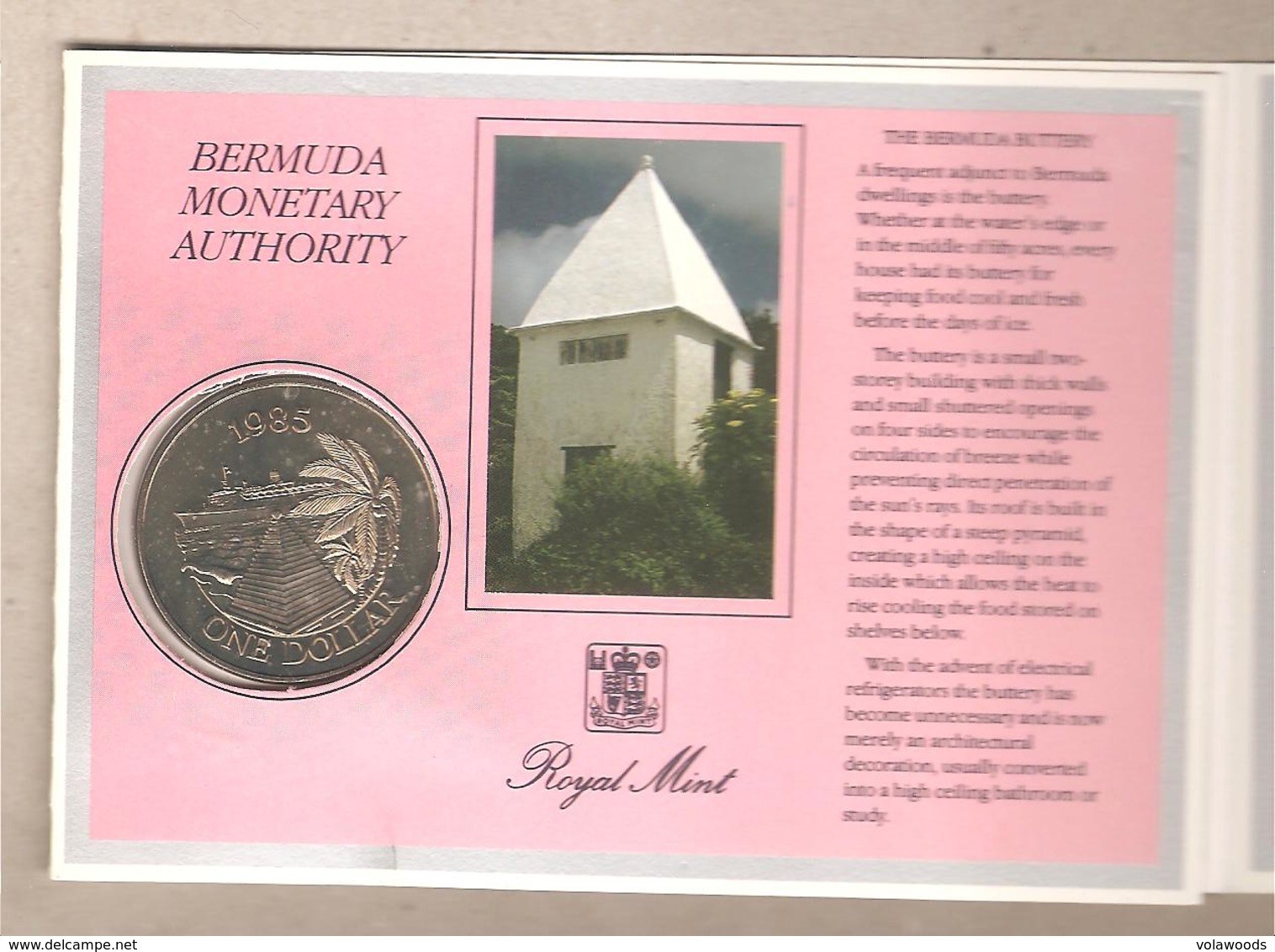 Bermuda - Moneta FdS Da 1 Dollaro In Folder Della Bermuda's Cruise Ships - 1985 - Bermudes